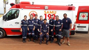 Equipe do SAMU que participou do exercício simulado. 