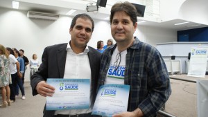 O secretário adjunto, Rogério Souto e o secretário de Saúde, José Mauro Filho.