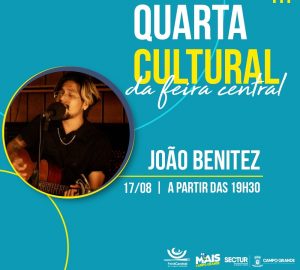 Quarta Cultural traz hoje o cantor João Benitez na Feira Central