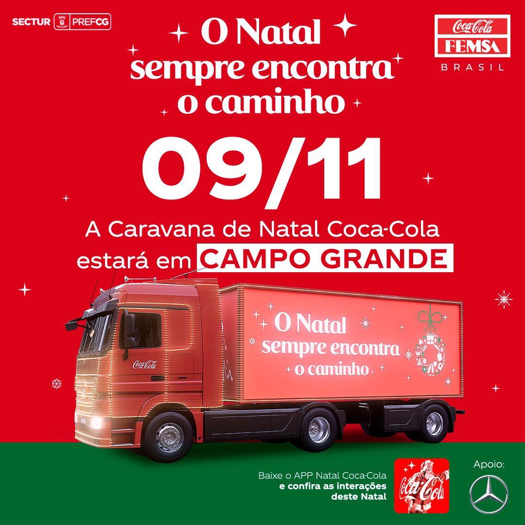 Caravana da Coca-Cola chega a Campo Grande e ilumina ruas de 10 de bairros  | CGNotícias