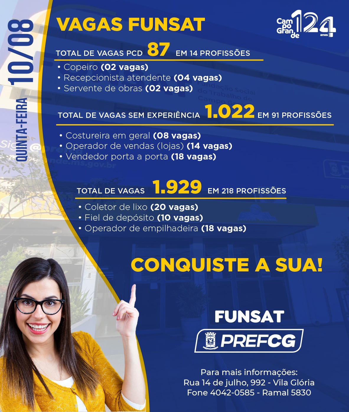 Funsat Oferece 1929 Vagas De Emprego Em Mais De 280 Empresas Nesta Quinta Feira Cgnotícias 7789