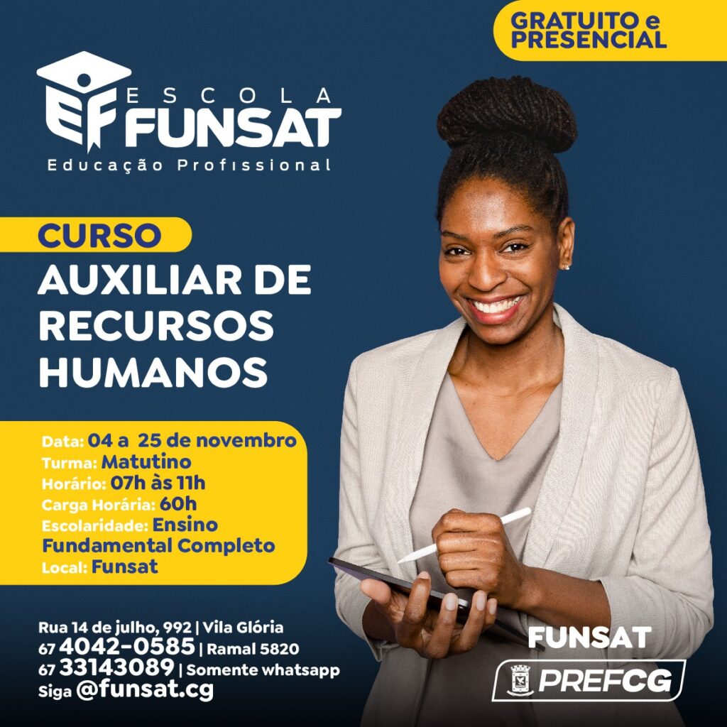 Escola Funsat abre vagas para duas turmas de capacitação profissional